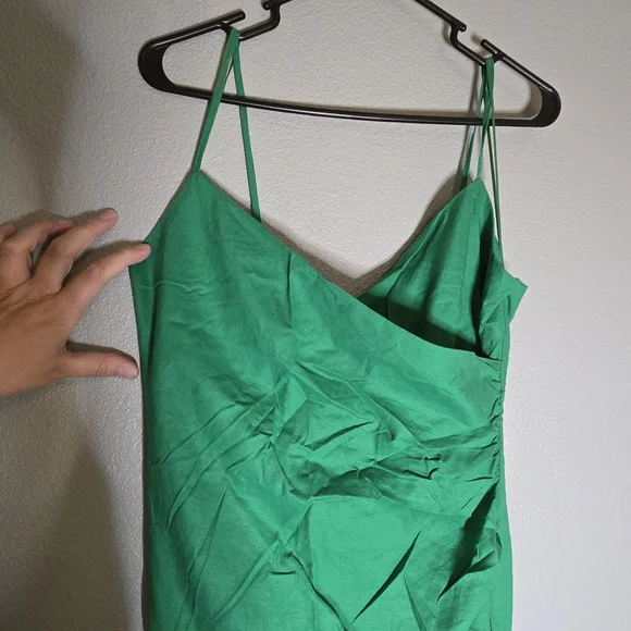 Zara Vibrant Green Linen Midi Dress - Picture 5 of 6